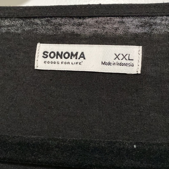 Sonoma Oversized Black 3/4 Sleeve Top Sz XXL - Picture 3 of 6